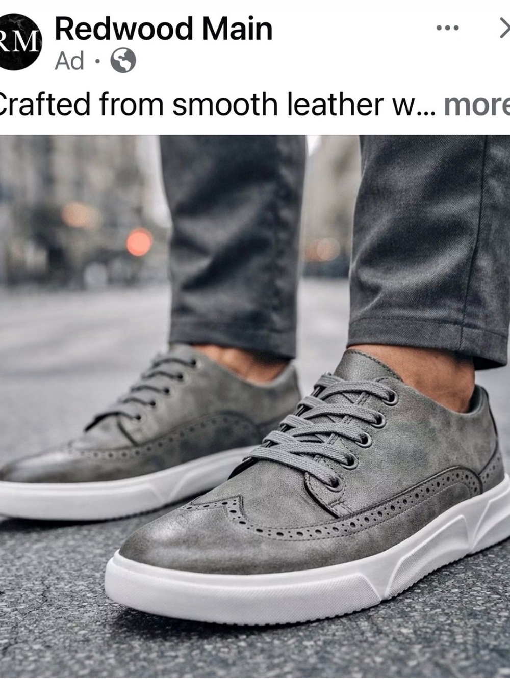 Men's Gray vegan leather Casual Sneakers